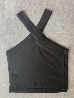 Amazon Black Cross-Strap Crop Top